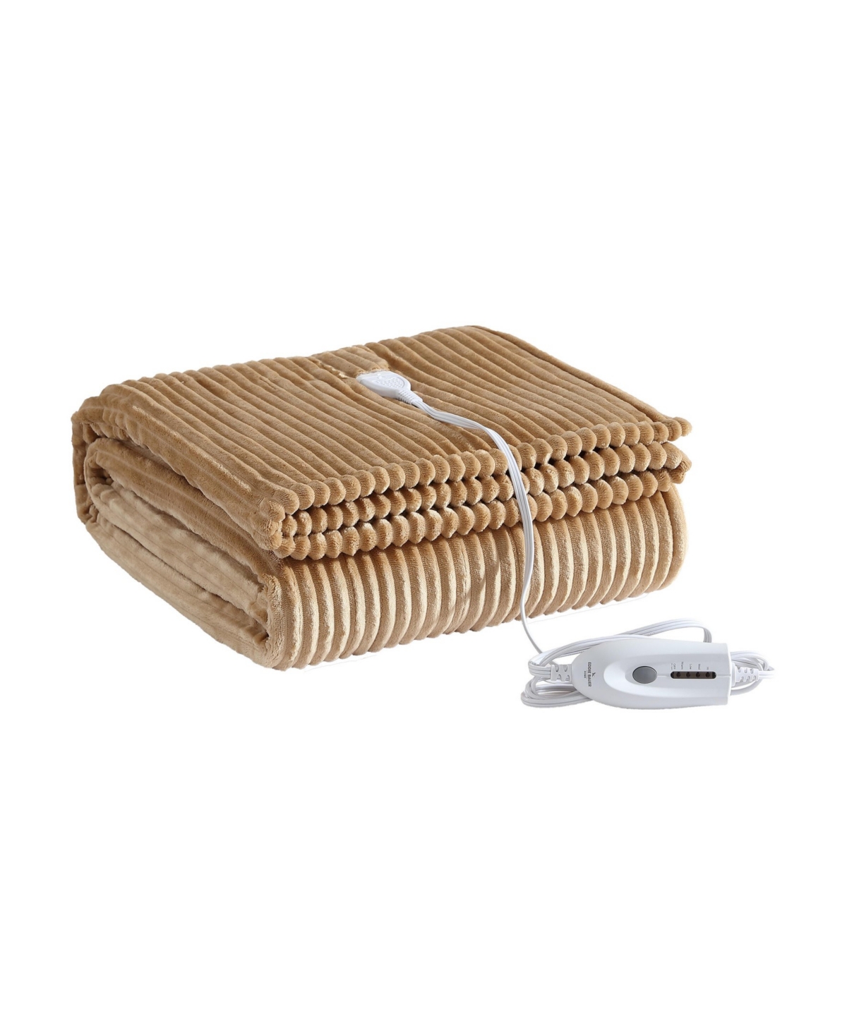 Eddie Bauer Mountain Valley Ribbed Plush Heated Throw, 70" X 50" In Brown