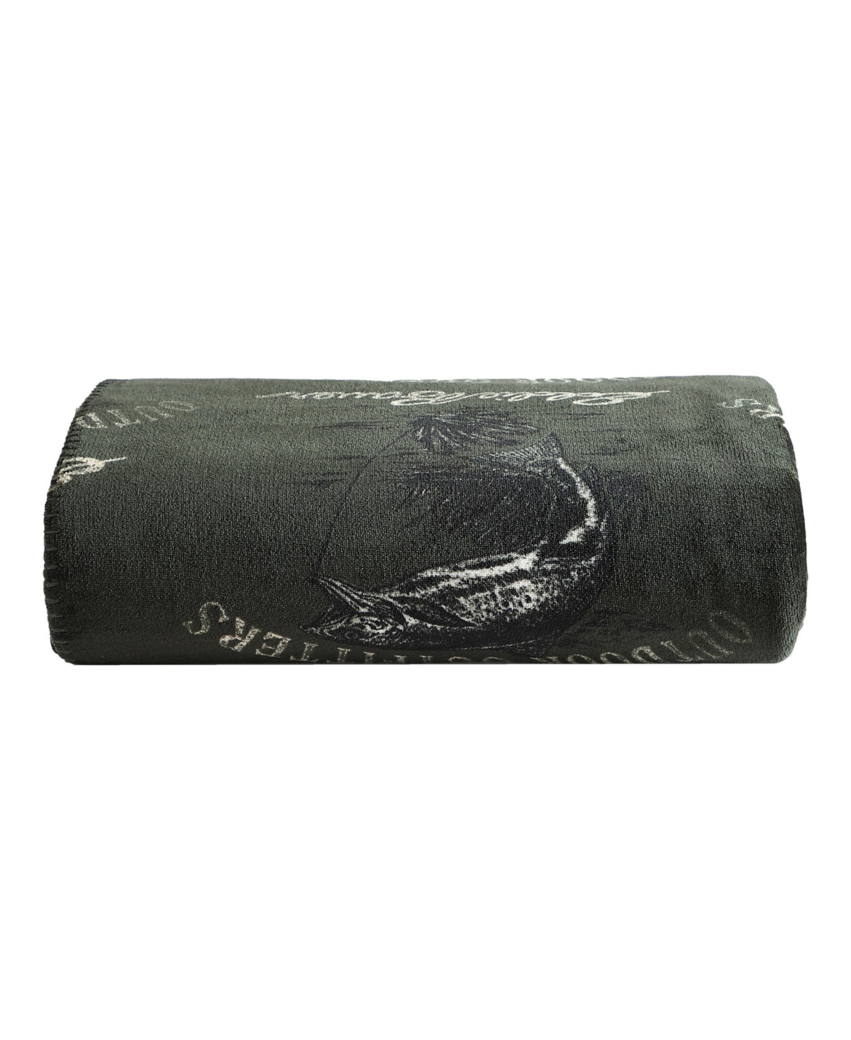 Eddie Bauer Printed Lush Flannel Throw, 70" X 60" In Green