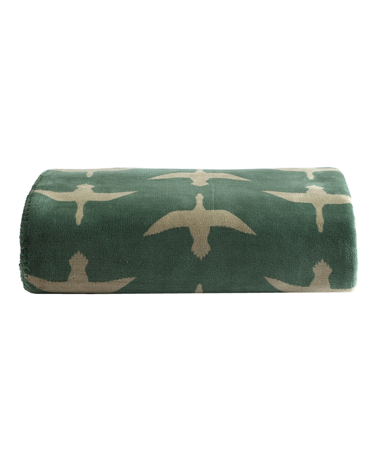 Eddie Bauer Printed Lush Flannel Throw, 70" X 60" In Green