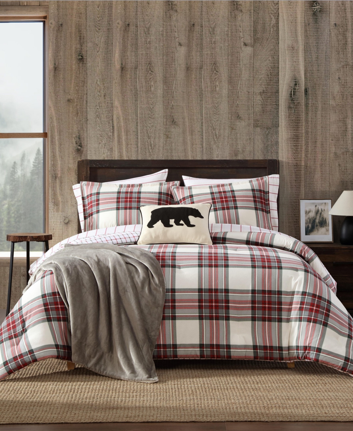 Eddie Bauer Serenity Plaid Printed Flannel 2-pc. Comforter Set, Twin In Red