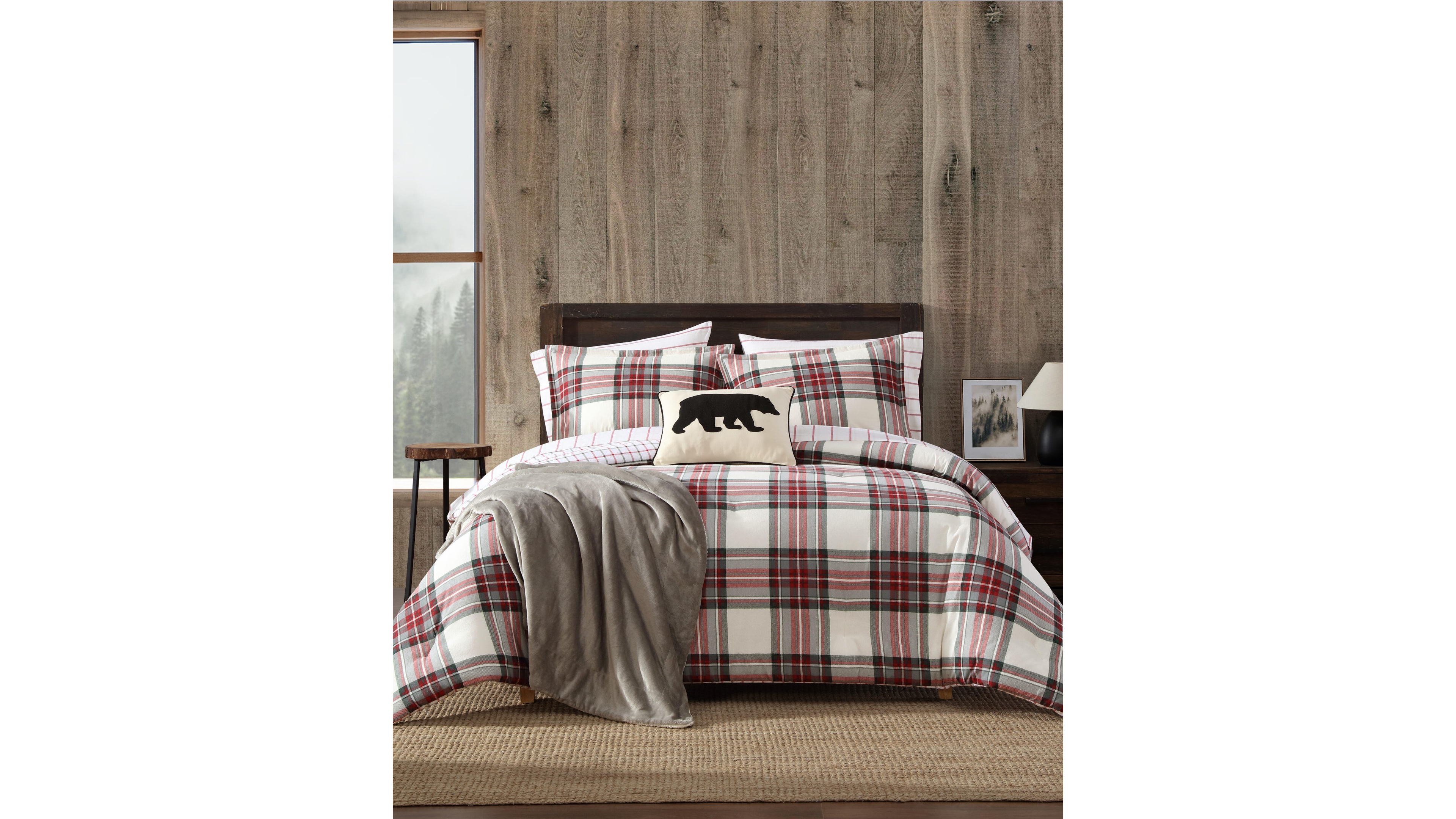 Eddie Bauer Serenity Plaid Printed Flannel 2-Pc. Comforter Set, Twin
