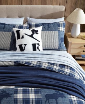 Moose Plaid Cotton Reversible 3-Pc. Quilt Set, Full/Queen