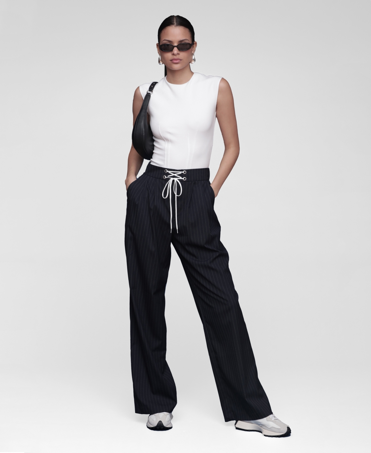 Avec Les Filles Women's Wide Leg Trousers In Blue