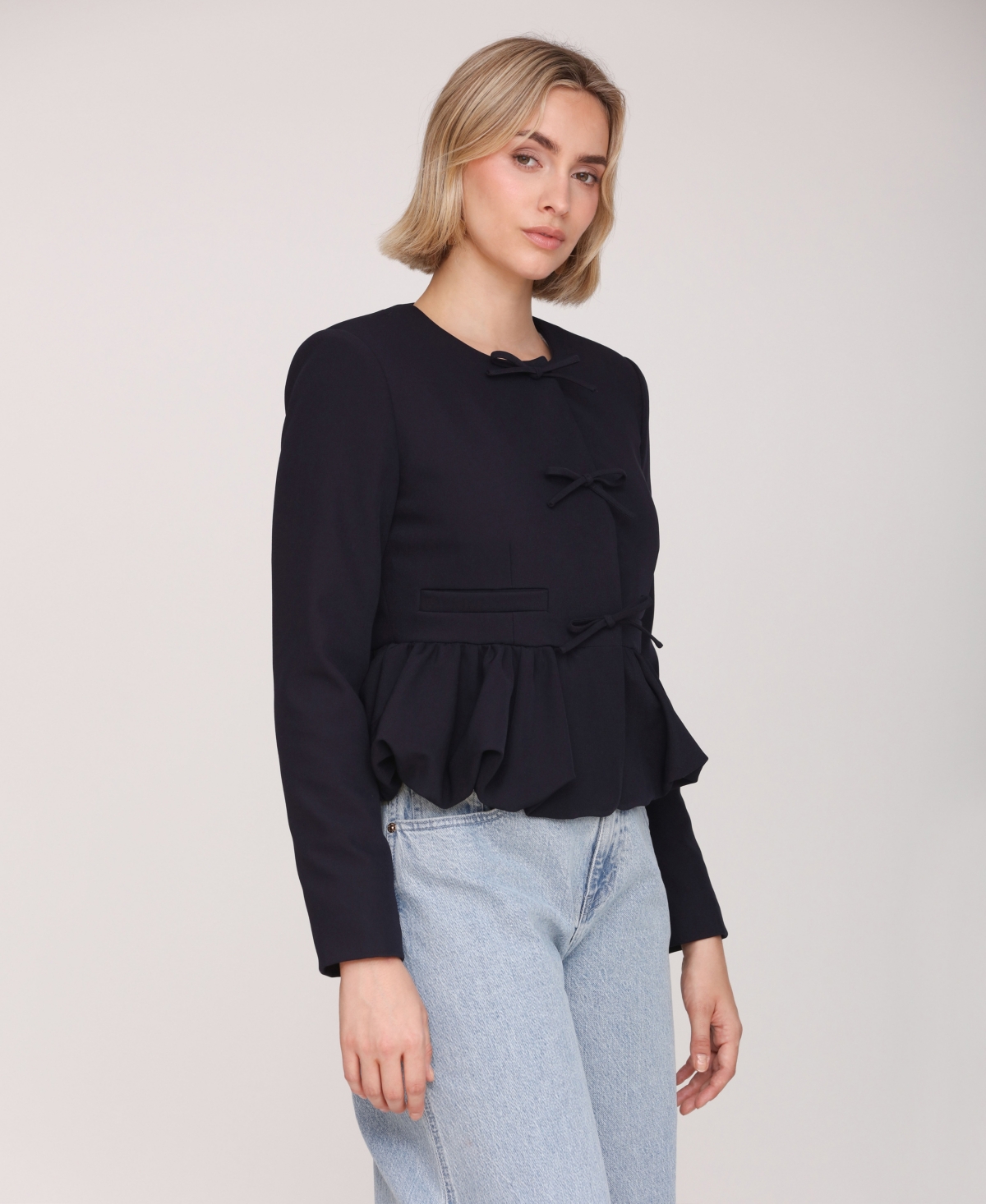 Avec Les Filles Women's Long Sleeve Bow Jacket