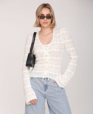 Women's Long-Sleeve Scoop Neck Cardigan