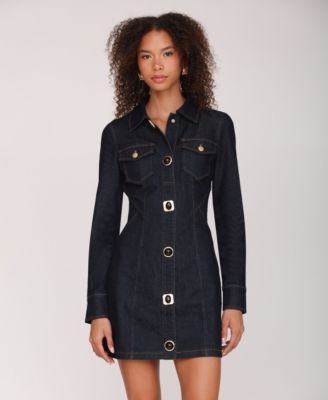 Women's Collared Mini Shirt Dress
