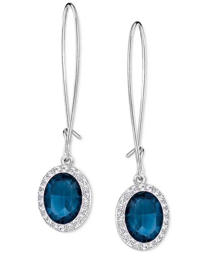 Tres Chic Crystal Drop Earrings With Halo Settings main image 1