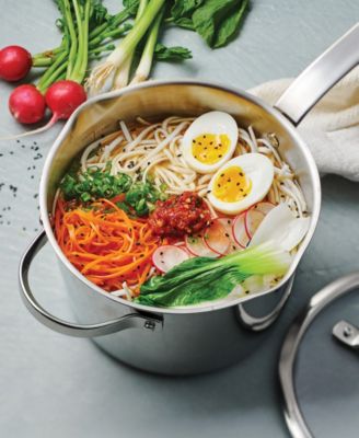 Tempo Tri-Ply Base Stainless Steel 7-Pc. Cookware Set with Glass Lids