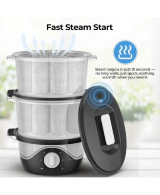 Large Capacity Hot Towel Warmer Towel Steamer with 2-Layer Baskets, 60-Min Timer, Auto Shut-Off