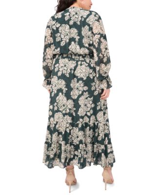 Plus Size Smocked Waist Tiered Ruffle Maxi Dress