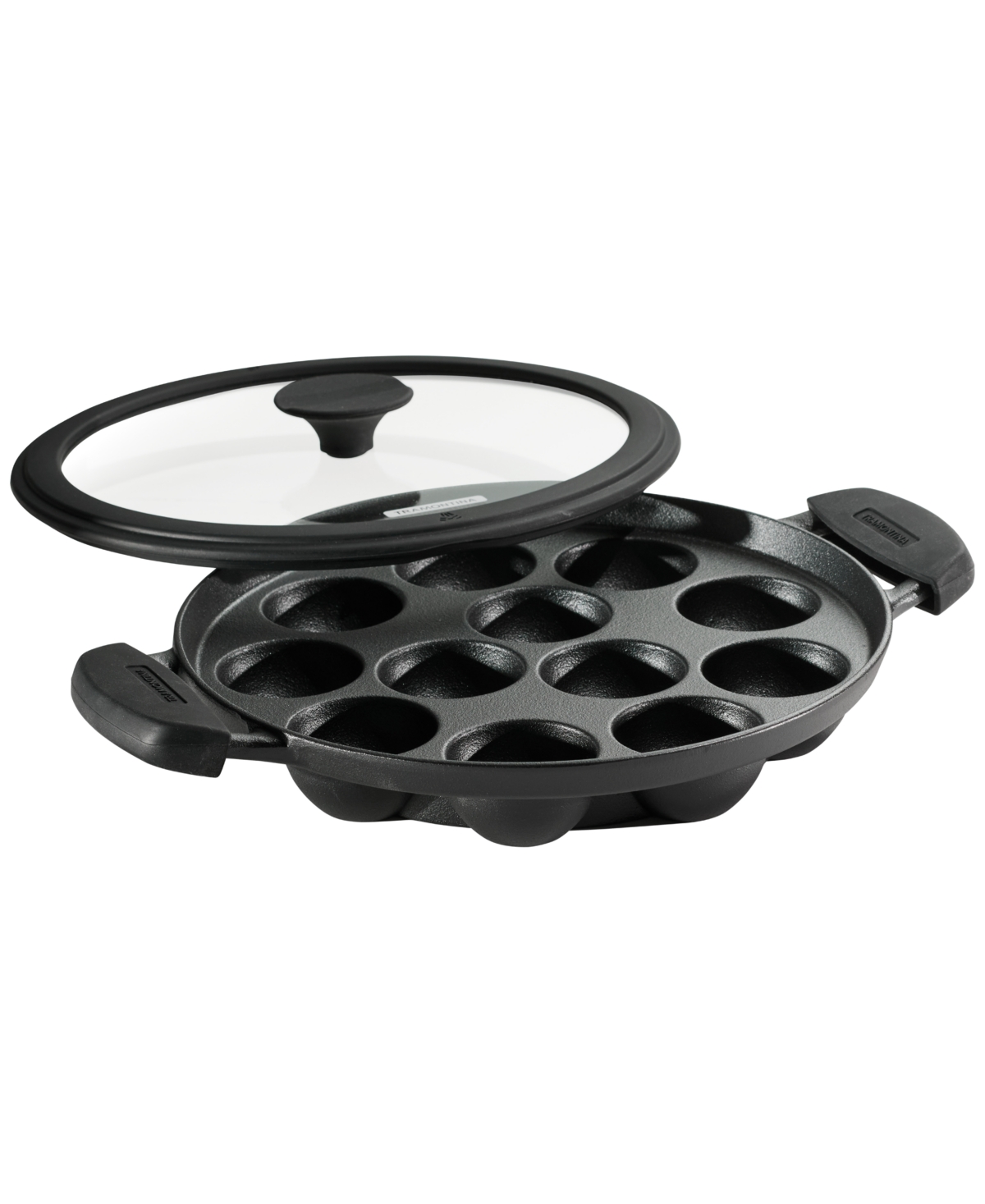 Tramontina Utsava Pre-Seasoned Cast Iron Paniyarakkal with Lid