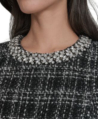 Petite Embellished Fit and Flare Dress