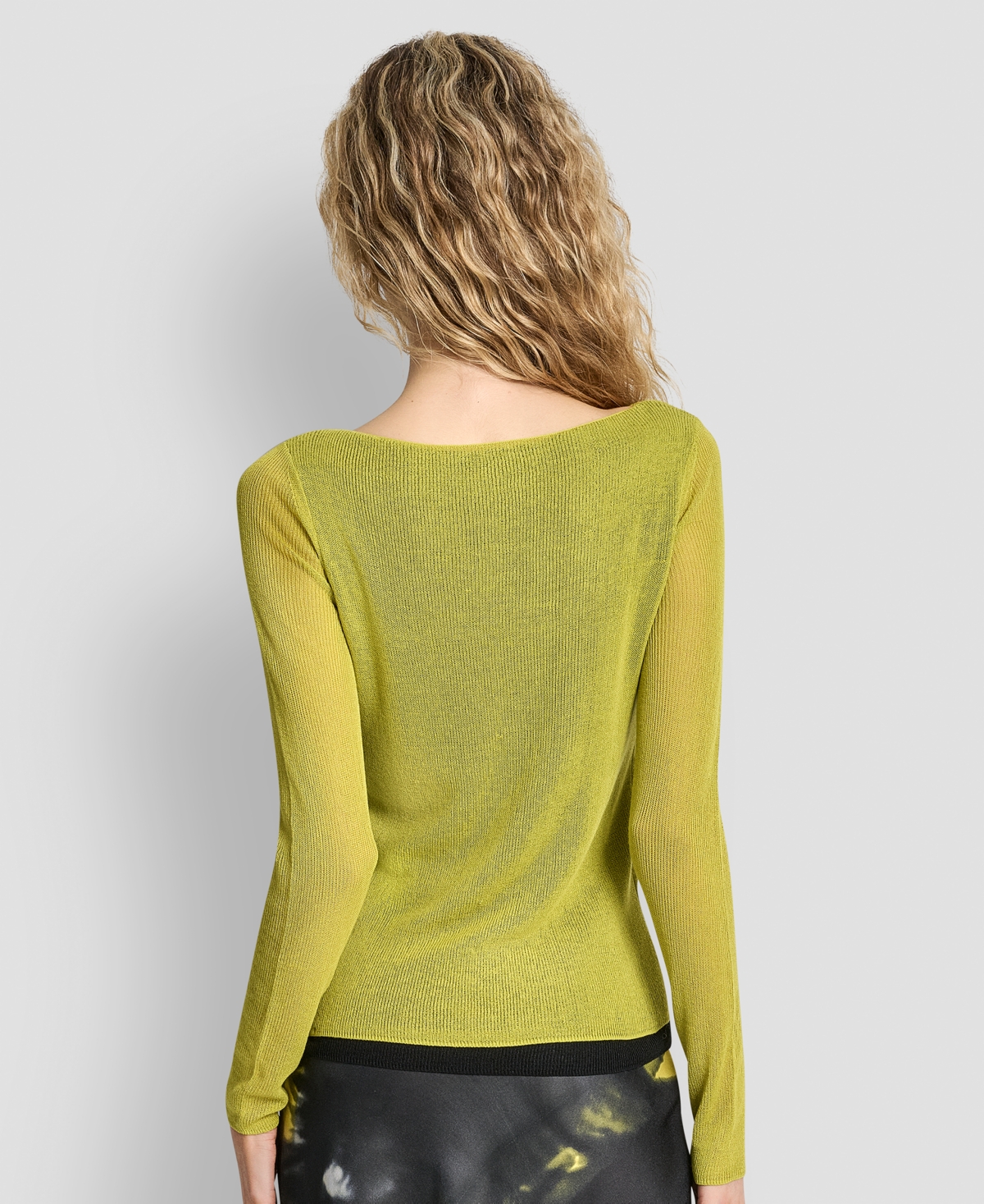 Dkny Double Layer Boat Neck Sweater In Green