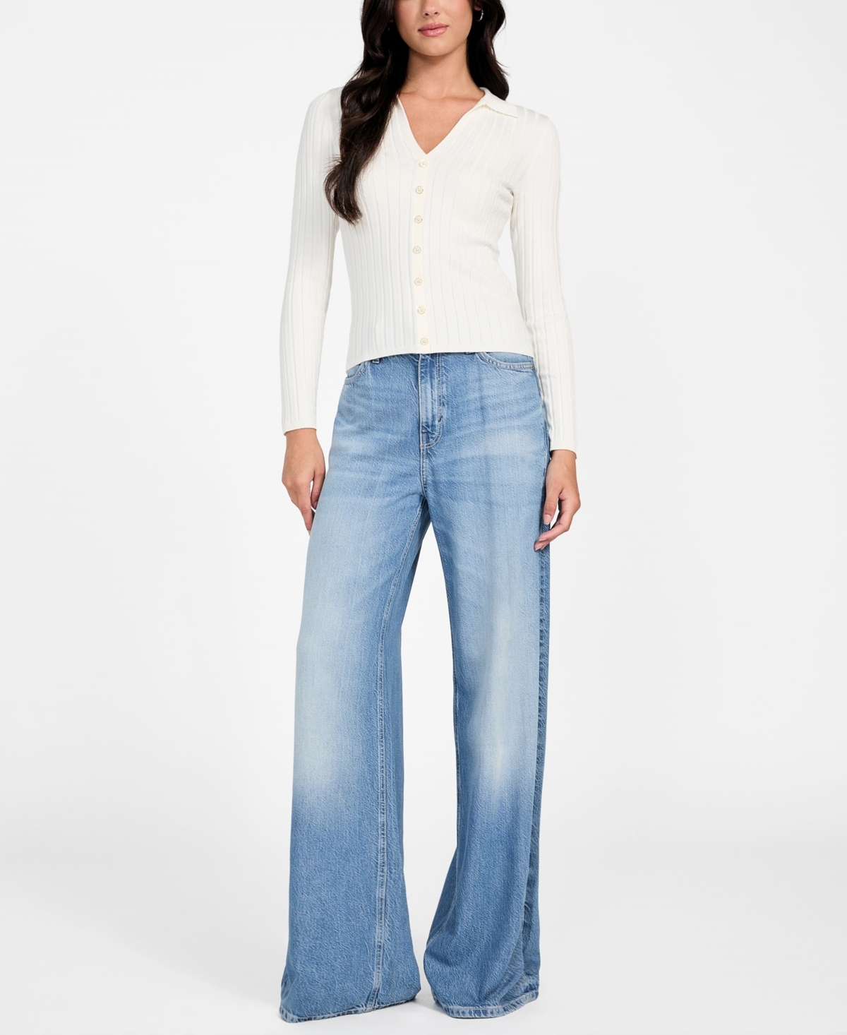 Guess Women's Long Sleeve Ribbed Miranda Sweater