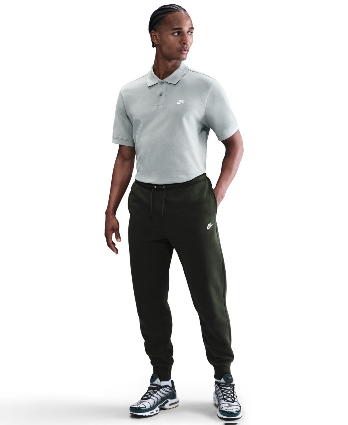Nike Club Men's Fleece Drawstring Joggers Pants In Black