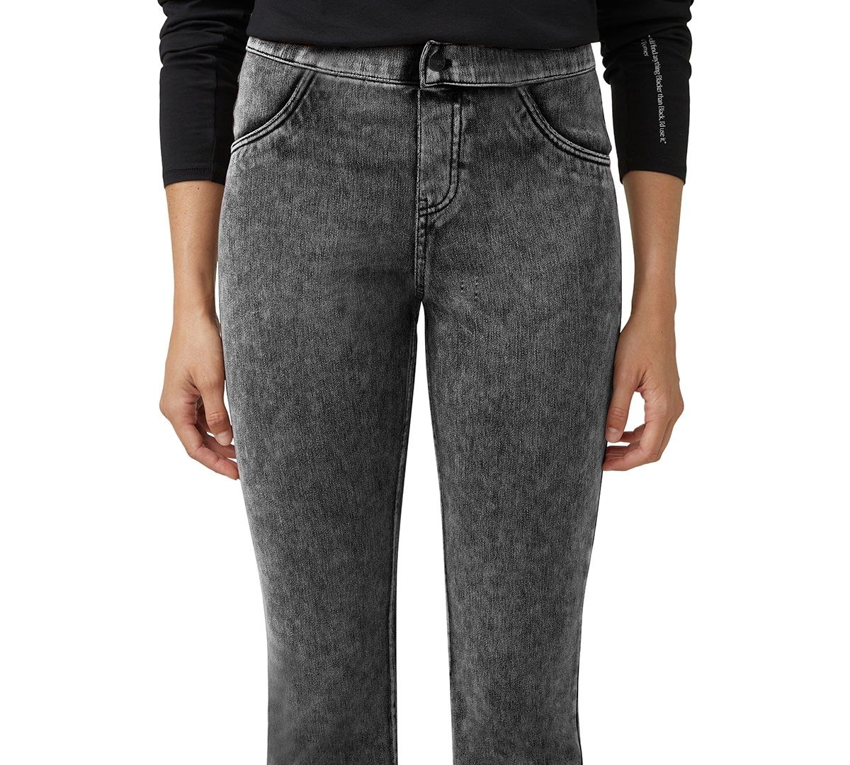 Hue Women's High-rise Denim Baby Bootcut Leggings In Gray