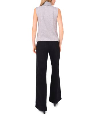 Women's Sleeveless Ribbed Turtleneck Sweater