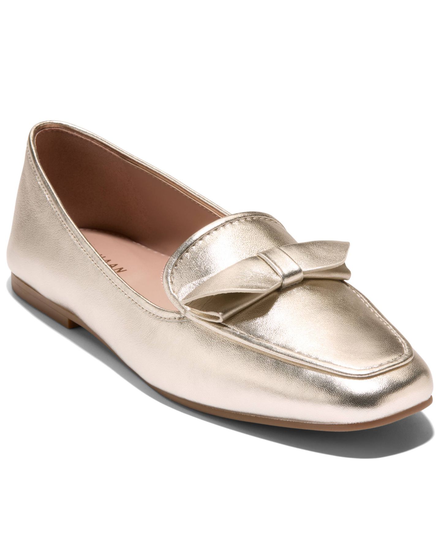 Женские туфли Cole Haan Payson Soft Bow Slip On, цвет: Мягкий золотой кожаный — фото 1