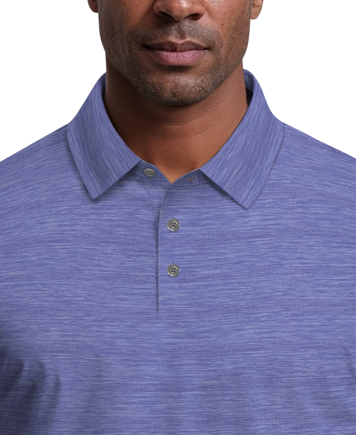 Pga Tour Men's Textured Polo Shirt In Blue