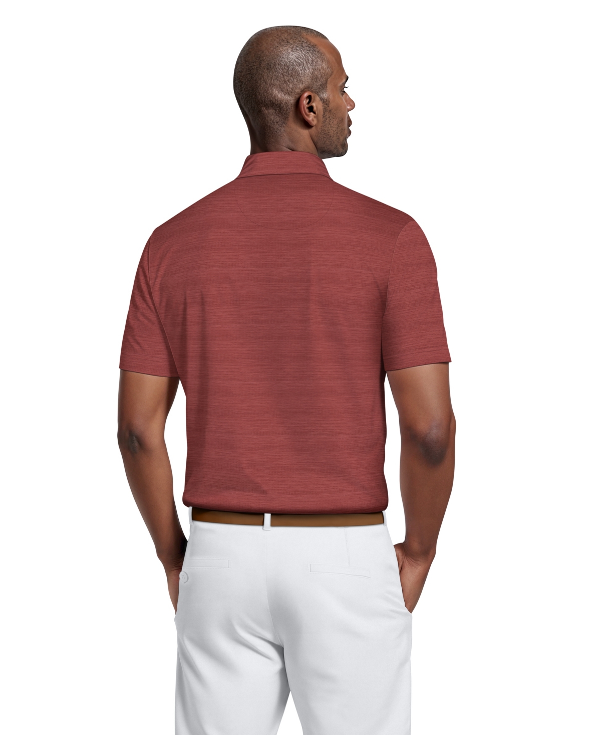 Pga Tour Men's Textured Polo Shirt In Burgundy