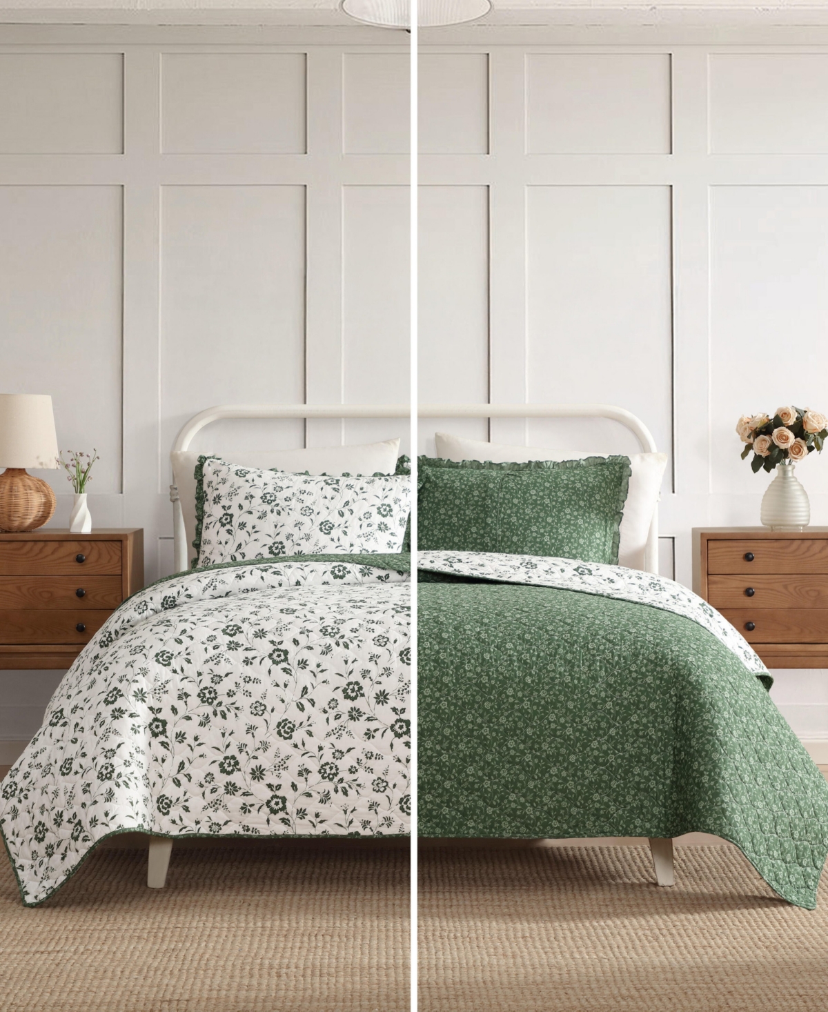 Laura Ashley Miranda Cotton 2-pc. Quilt Set, Twin In Green