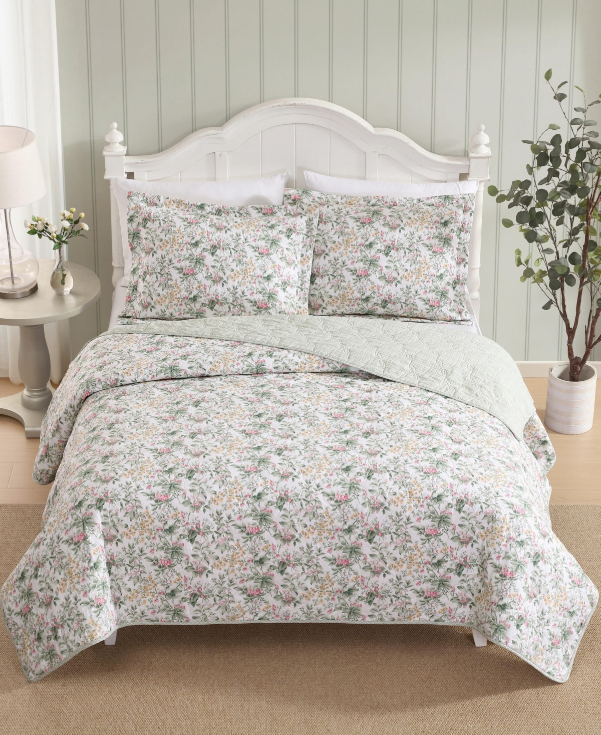 Laura Ashley Bramble Floral Cotton 2-pc. Quilt Set, Twin
