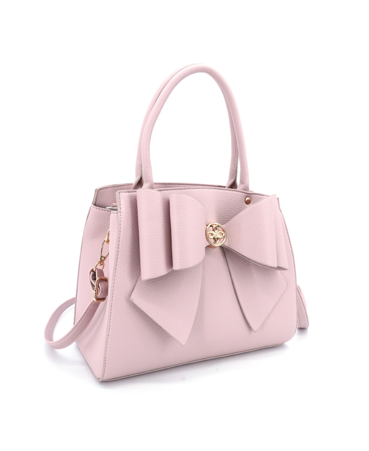 Like Dreams Park Double Bowtie Zipper Satchel Bag In Pink