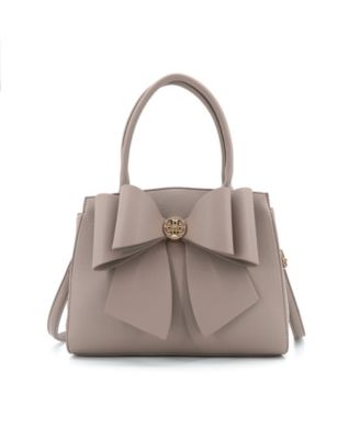 Park Double Bowtie Zipper Satchel Bag