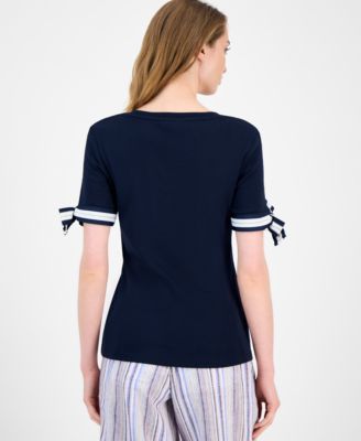 Women's Cotton Tie-Sleeve T-Shirt