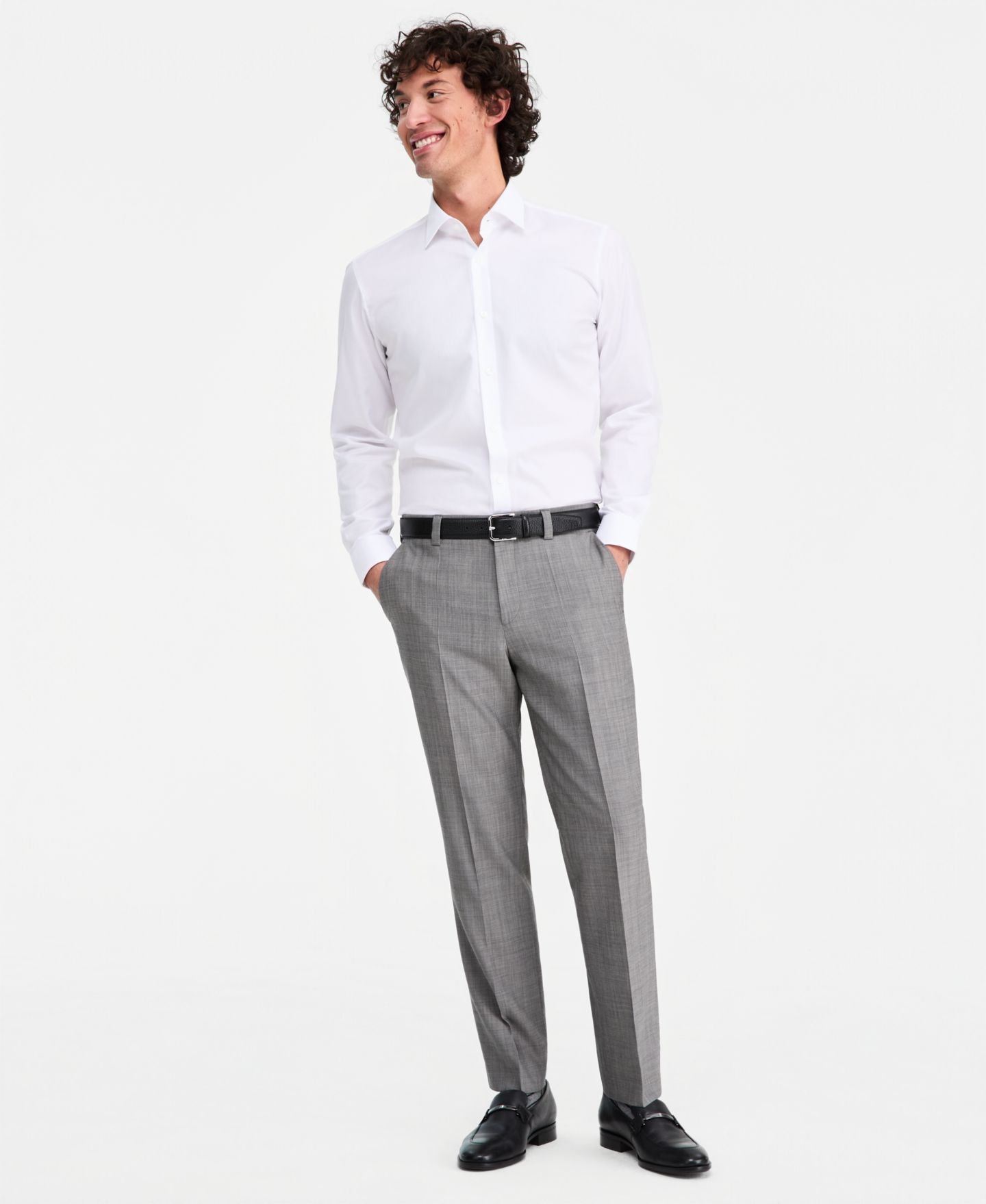 Мужские брюки Hugo Boss Modern-Fit Suit Separate Trousers, цвет: Тёмный серый — фото 1