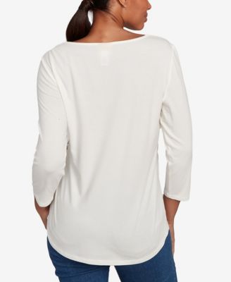 Petite Snowflake Script Knit Top