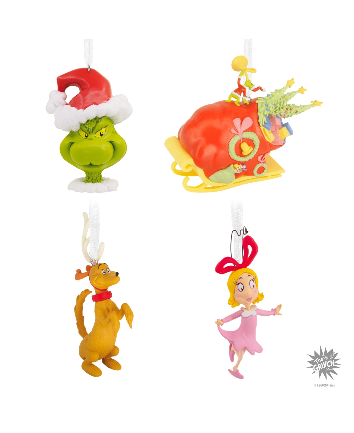 Hallmark Dr. Seuss's How The Grinch Stole Christmas Ornaments, Set Of 4 In Multi