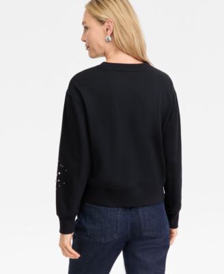 Women's Embellished French Terry Sweatshirt, Macy's Exclusive