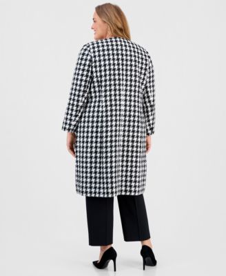Plus Size Houndstooth Topper Jacket