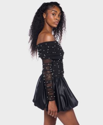 Juniors' Embellished Off-The-Shoulder Top