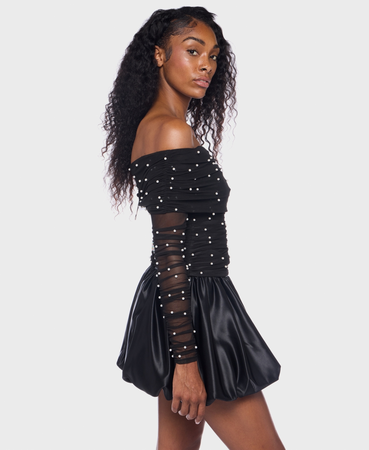 Alex & Sophia Women's Embellished Off-the-shoulder Top In Black