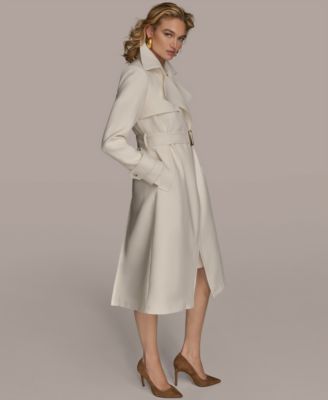Women's Belted Notched-Collar Trench Coat