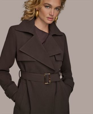 Women's Belted Notched-Collar Trench Coat