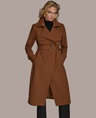 Women's Belted Notched-Collar Trench Coat