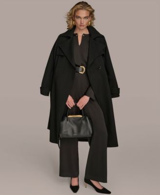 Women's Belted Notched-Collar Trench Coat