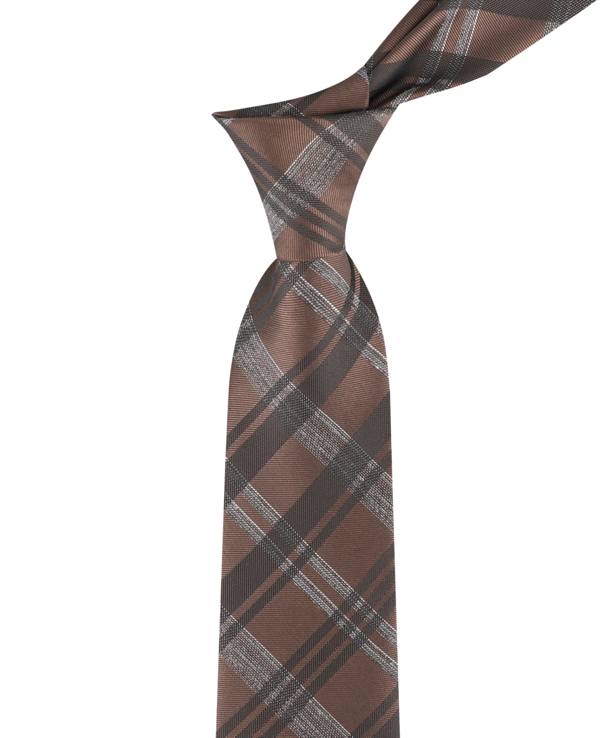 Calvin Klein Men's Layla Plaid Classic Tie In Brown