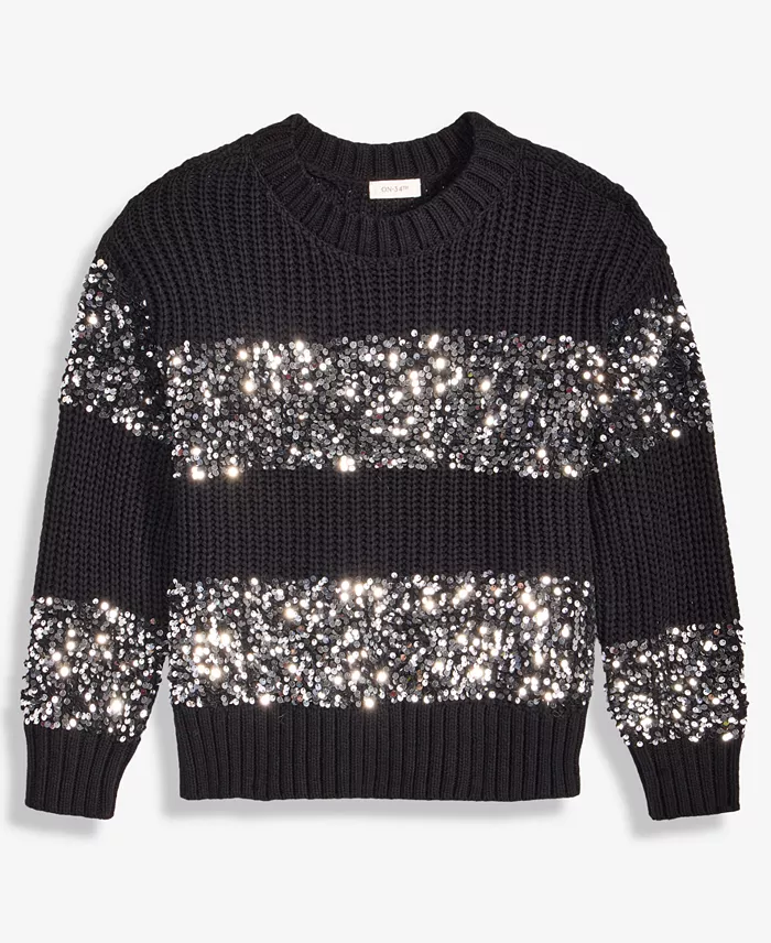 Women's Sequin Stripe Crewneck Sweater - thumbnail 9