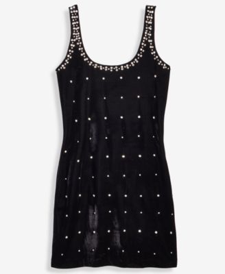 Women's Embellished Stretch Velvet Mini Dress, Macy's Exclusive
