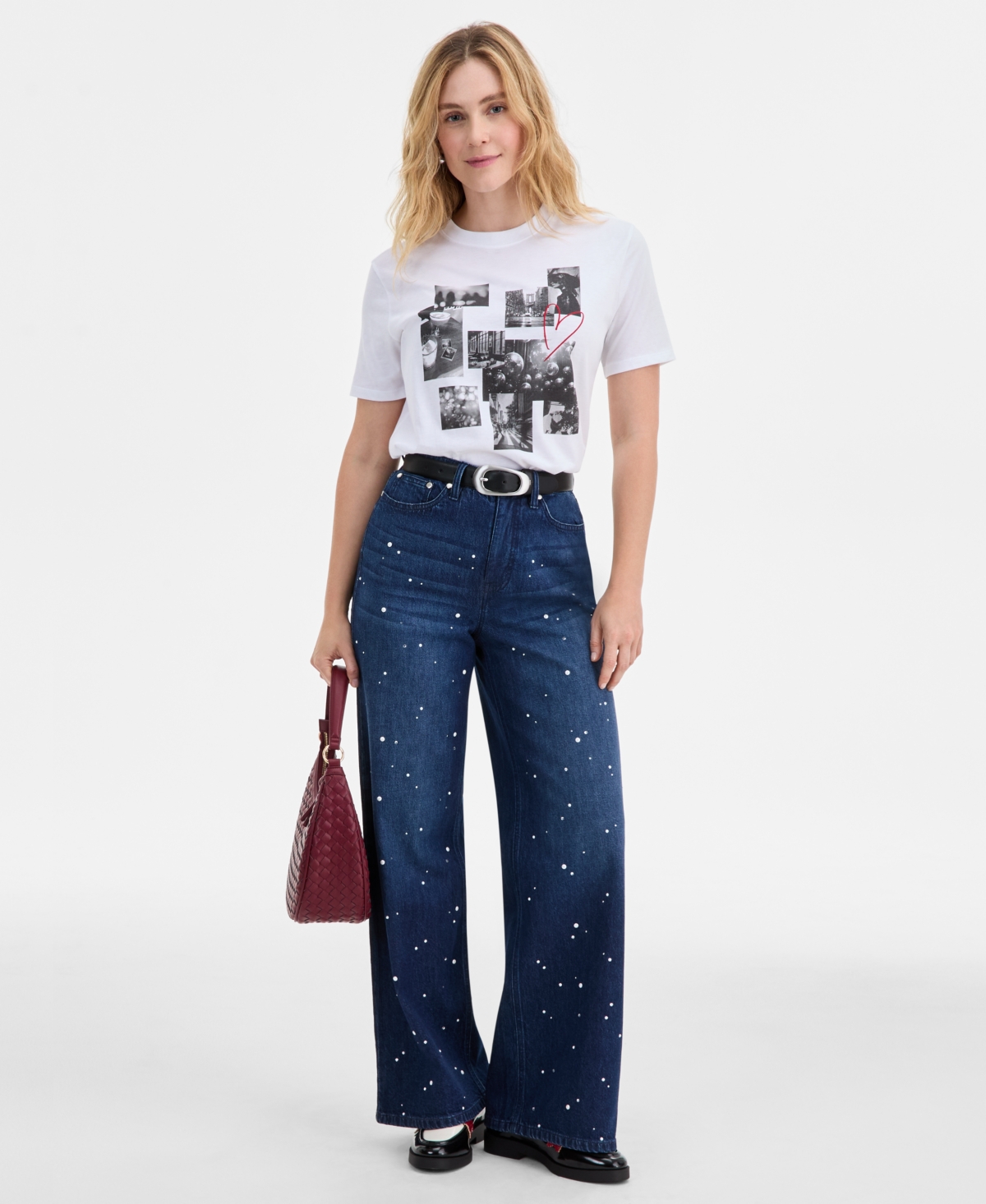On 34th Women's Knit Photo Collage Graphic T-shirt, Macy's Exclusive In Animal Print