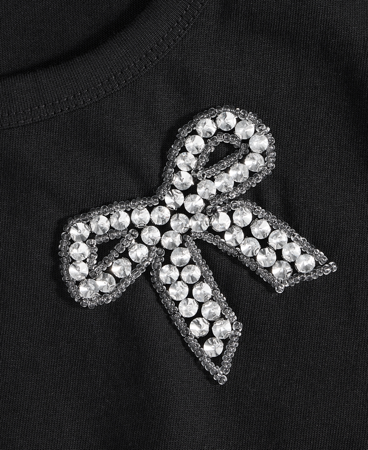 On 34th Women's Knit Rhinestone Bow T-shirt, Macy's Exclusive In Black
