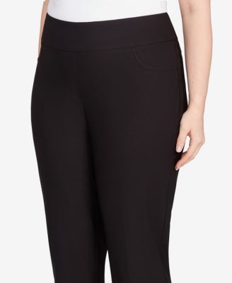 Plus Size Smooth Silky Tech Knit Ankle Pants