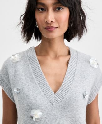 Women's Embellished Sweater Vest, Macy's Exclusive