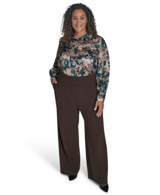 Calvin Klein - Plus Size Mid-Rise Wide-Leg Pants