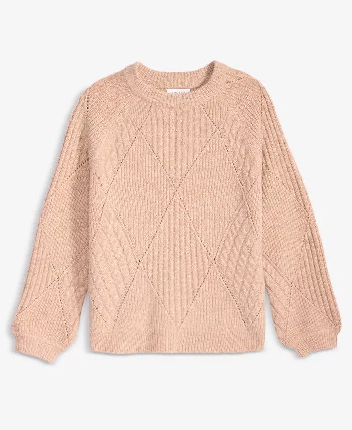 Women's Mixed-Argyle Crewneck Sweater - thumbnail 2