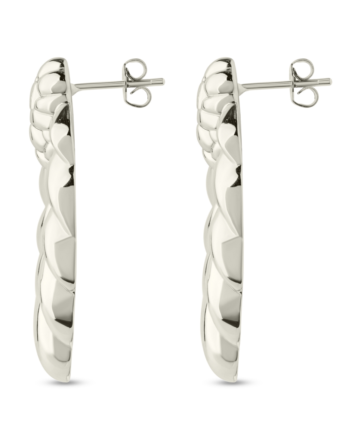 Sterling Forever Enid Textured Door Knocker Stud Earrings In Silver